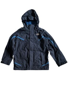 The North Face Kids Navy Raincoat with Light Blue Trim